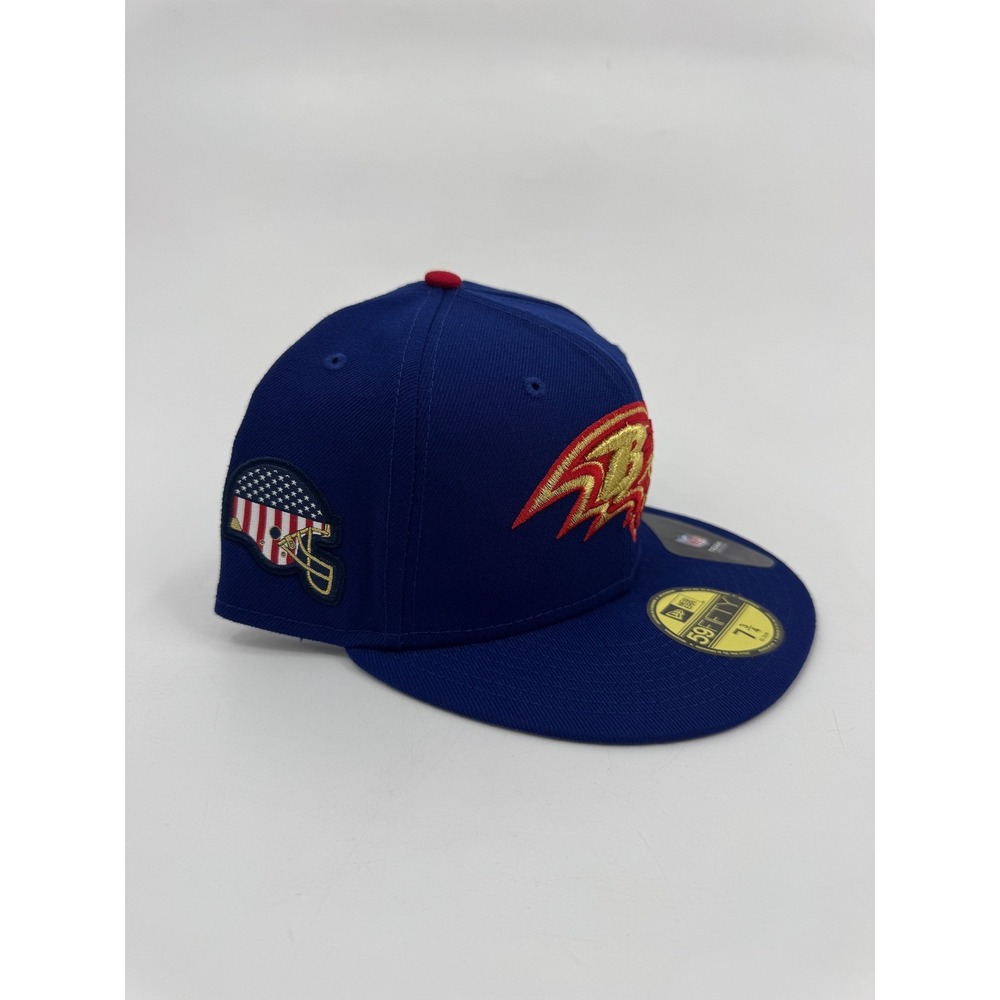 New Era 59FIFTY Baltimore Ravens Hat Blue Gold Red USA Helmet Size 7 3/4 RARE - Picture 3 of 8
